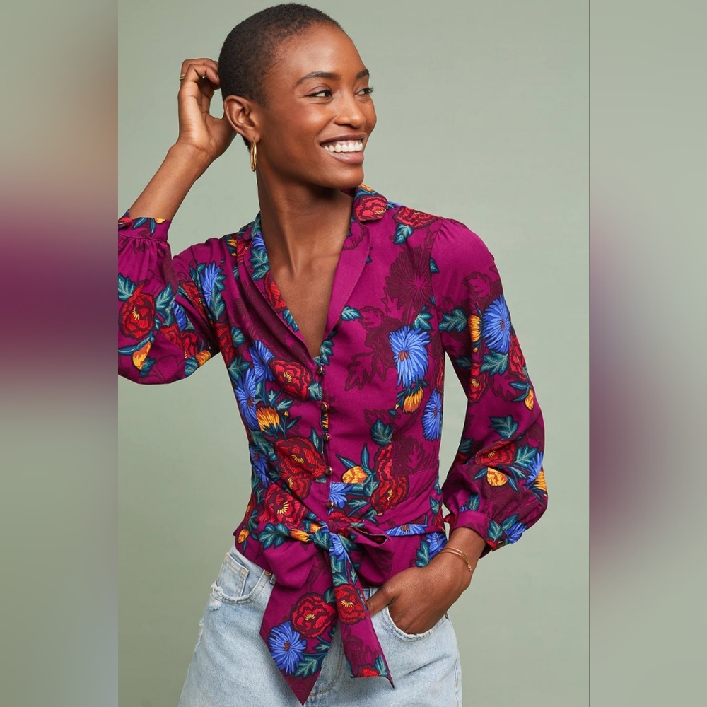 ☃️Moulinette Soeurs Vetements by Anthropologie Maisie Floral Blouse